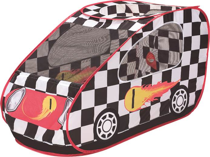 Racing Car Play Tent with 100 Balls – Pop-Up Indoor & Outdoor Play Tent