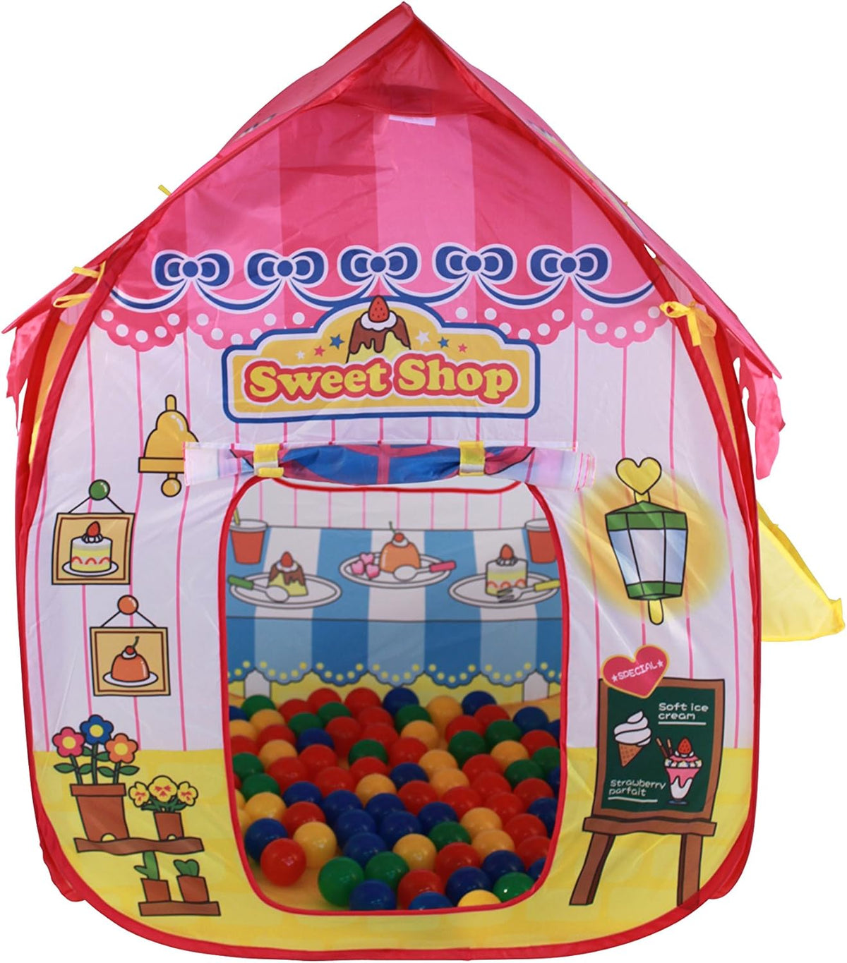 Sweet Shop Play Tent with 100 Balls – Pop-Up Indoor & Outdoor Play Tent
